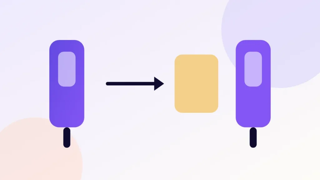Illustration of one injection pen, a gap, and a second pen