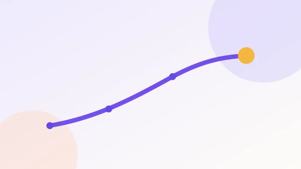 Illustration of an upward walking path with milestone markers